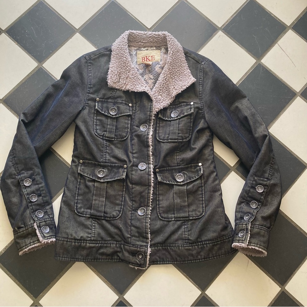 BKE Women's Black Jacket with Sherpa Lining